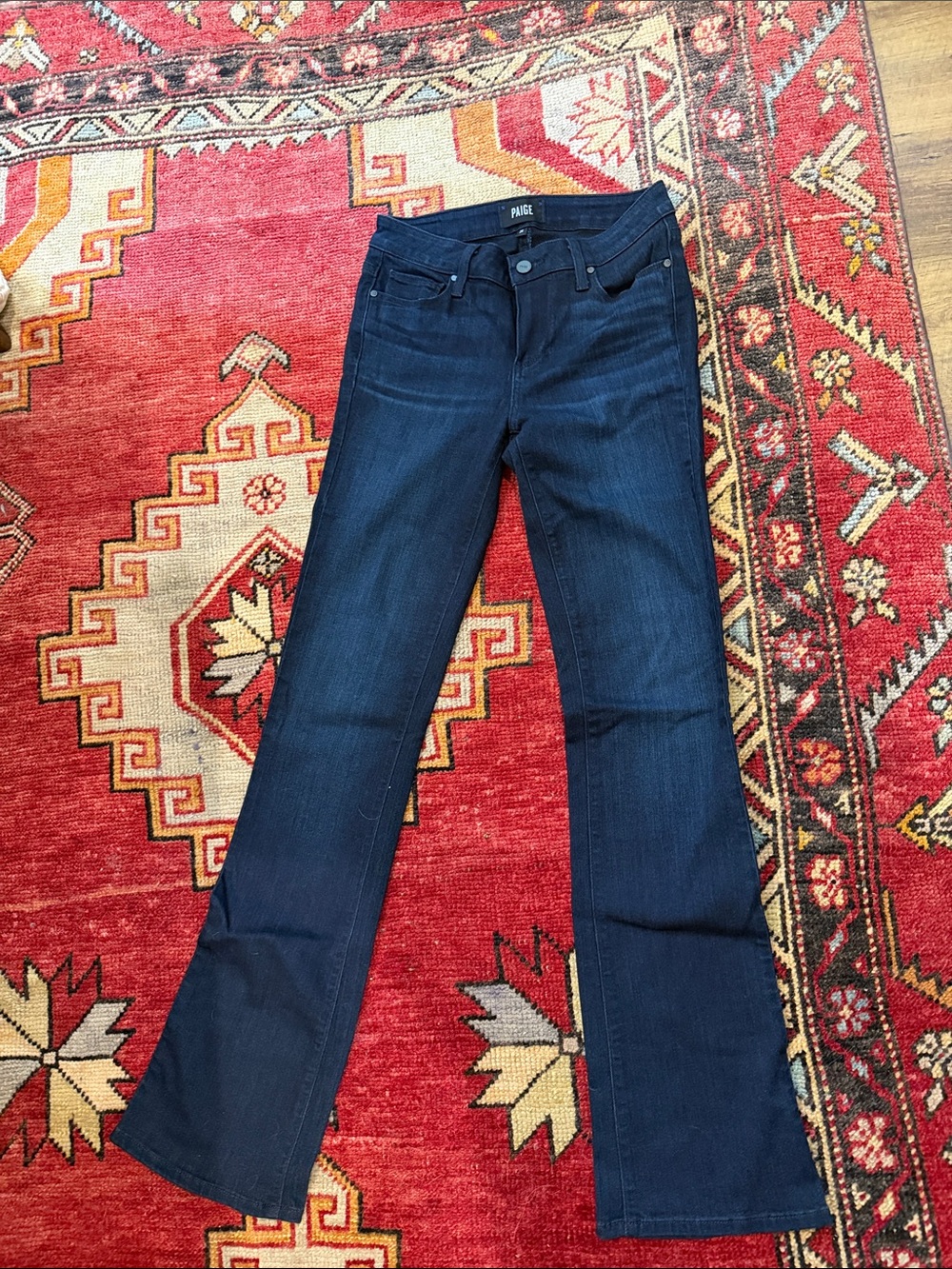 PAIGE Women's Dark Indigo Straight Leg Jeans